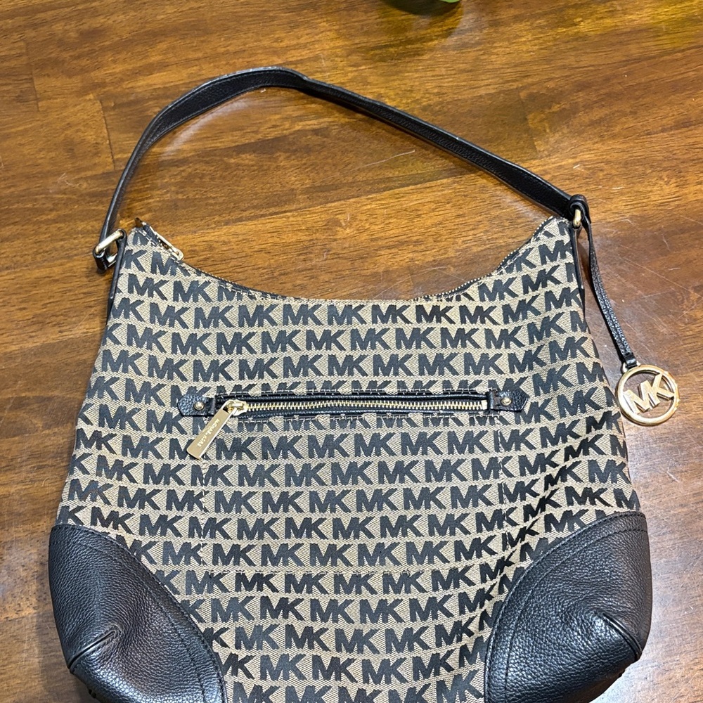 Michael Kors Black and Brown Hobo Bag